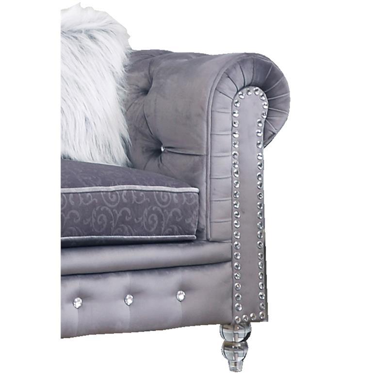 

    
Gray Fabric Armchair w/ Acrylic legs Transitional Cosmos Furniture Sahara
