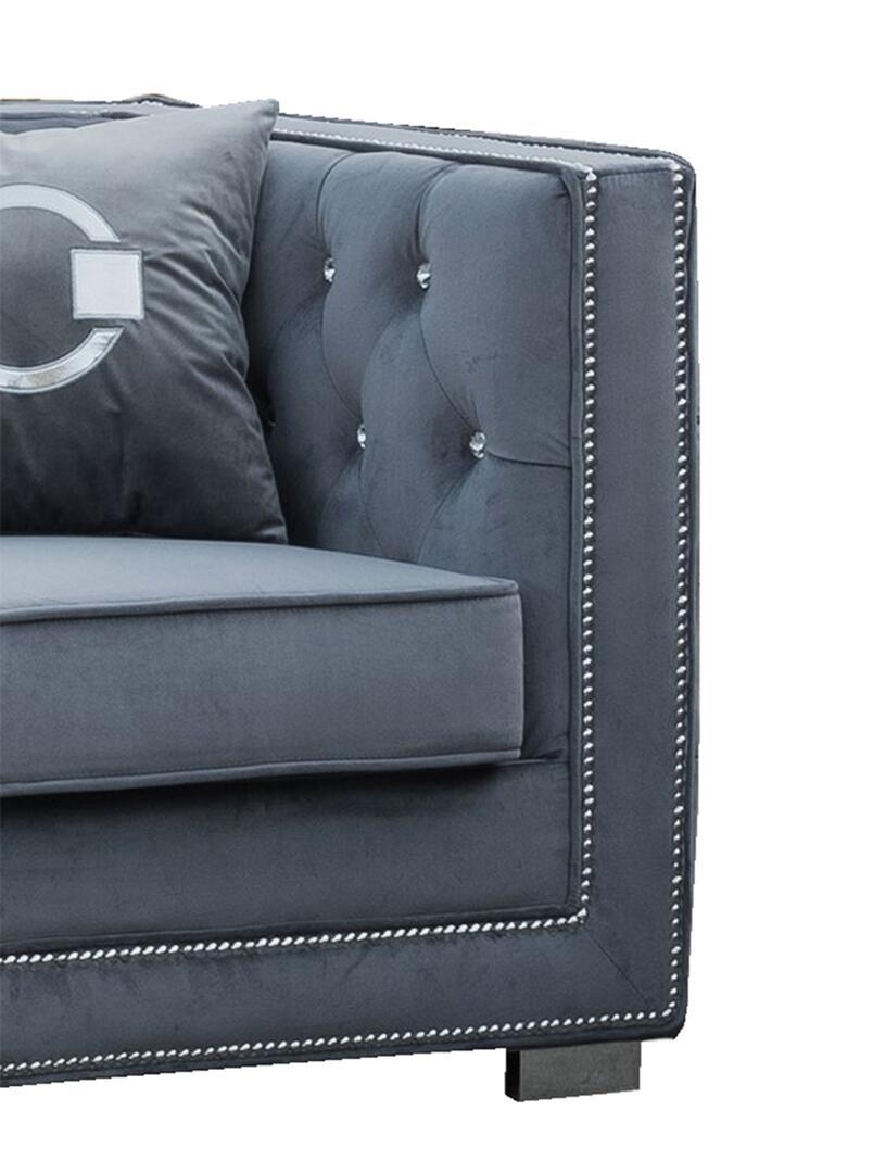 

    
Gray Fabric Armchair w/ Steel legs Modern Cosmos Furniture Zion
