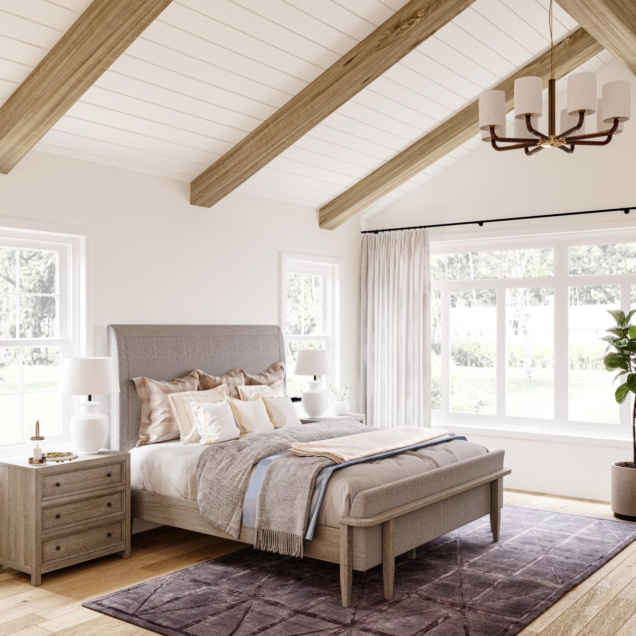 

    
Gray Fabric & Beige Oak Wood Queen Bedroom Set 3Pcs by A.R.T. Furniture Post
