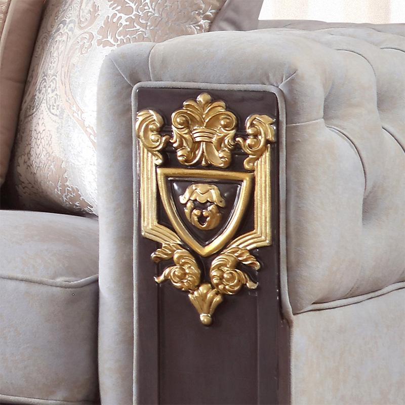 

    
Homey Design Furniture HD-6030 Loveseat Gray/Gold HD-L6030
