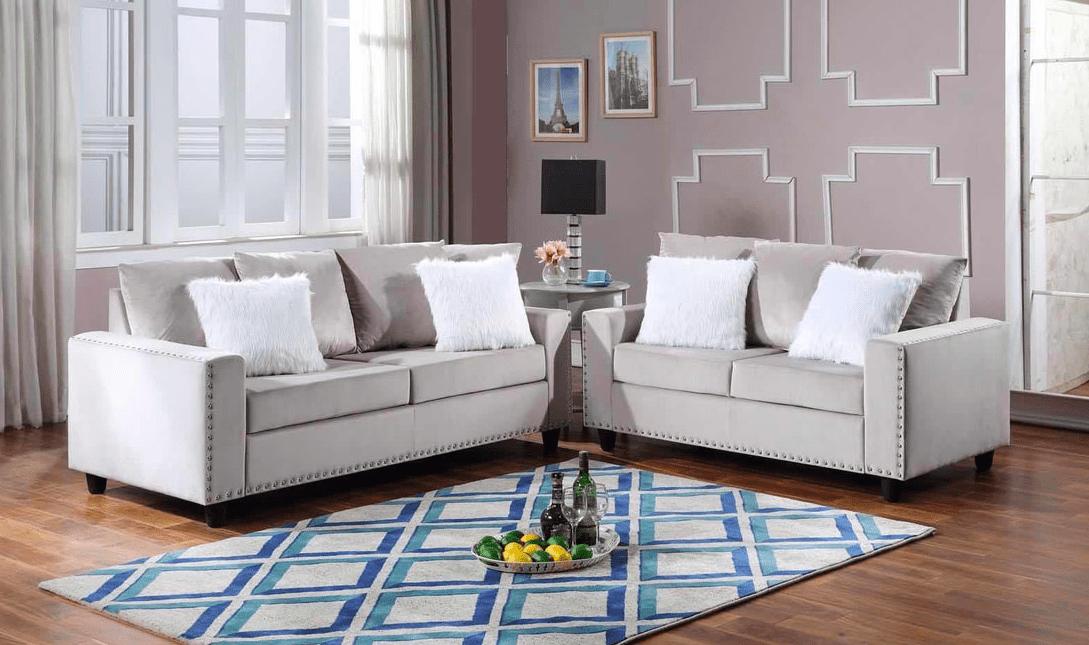 

                    
Galaxy Home Furniture MORRIS Loveseat Gray Velvet Purchase 
