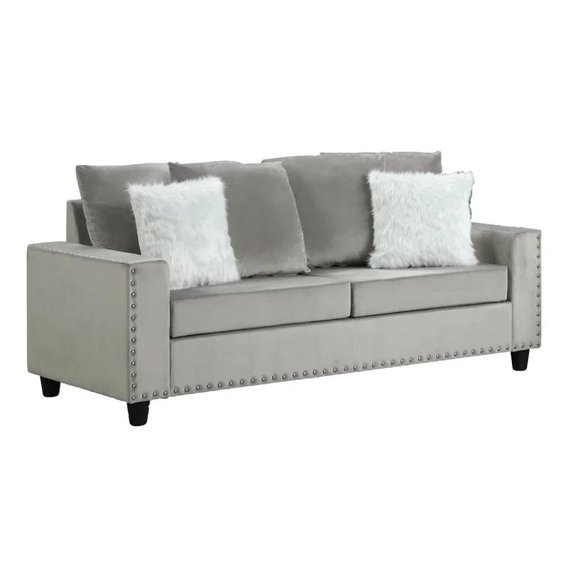 Contemporary, Modern Sofa MORRIS GHF-808857794901 in Gray Velvet