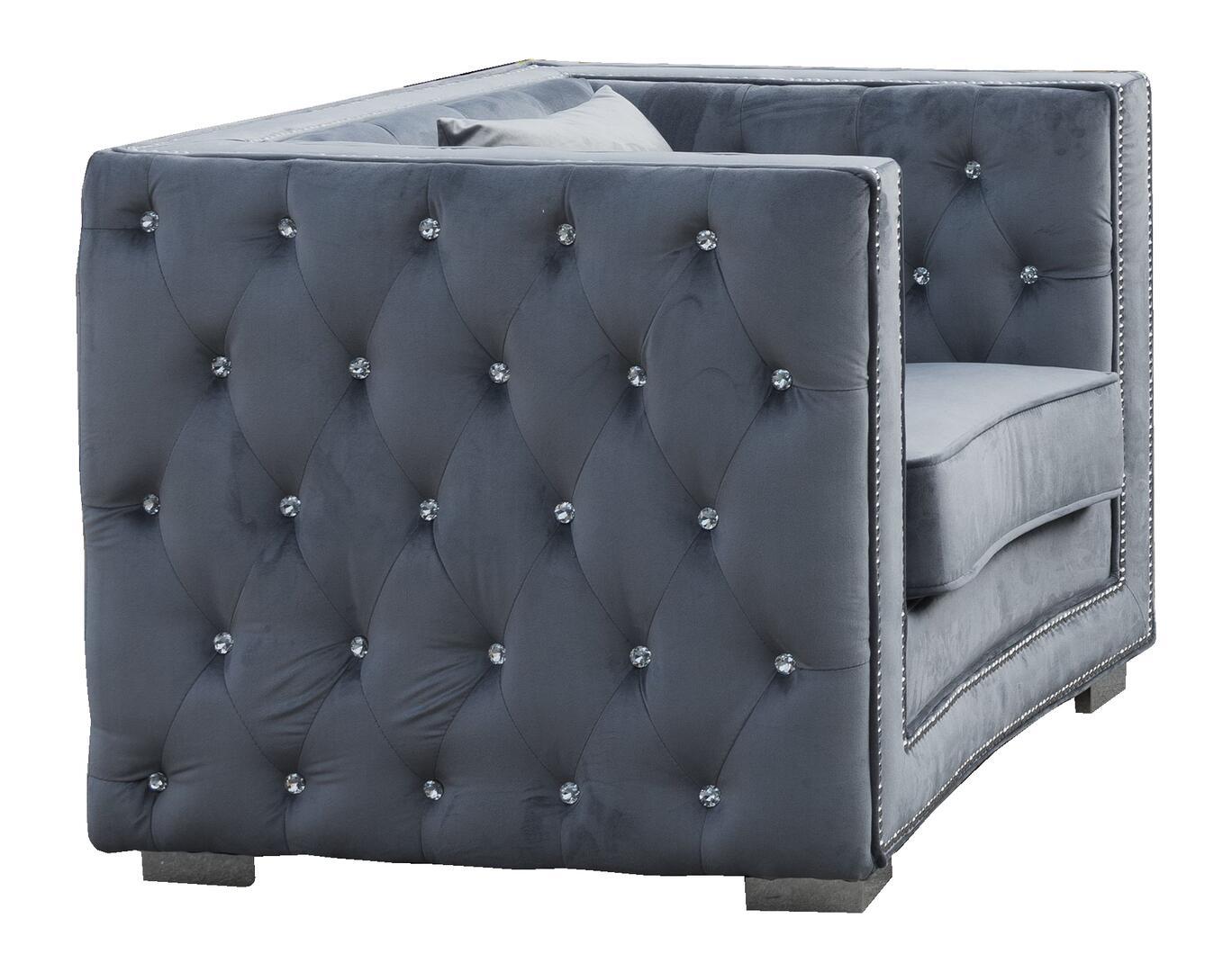 

        
Cosmos Furniture Zion Sofa Loveseat and Chair Set Gray Fabric 810053741566

