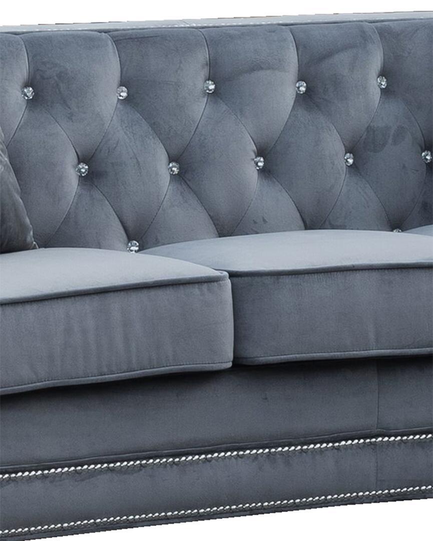 

    
Zion-Set-3 Gray Fabric Sofa Set 3Pcs w/ Steel legs Modern Cosmos Furniture Zion
