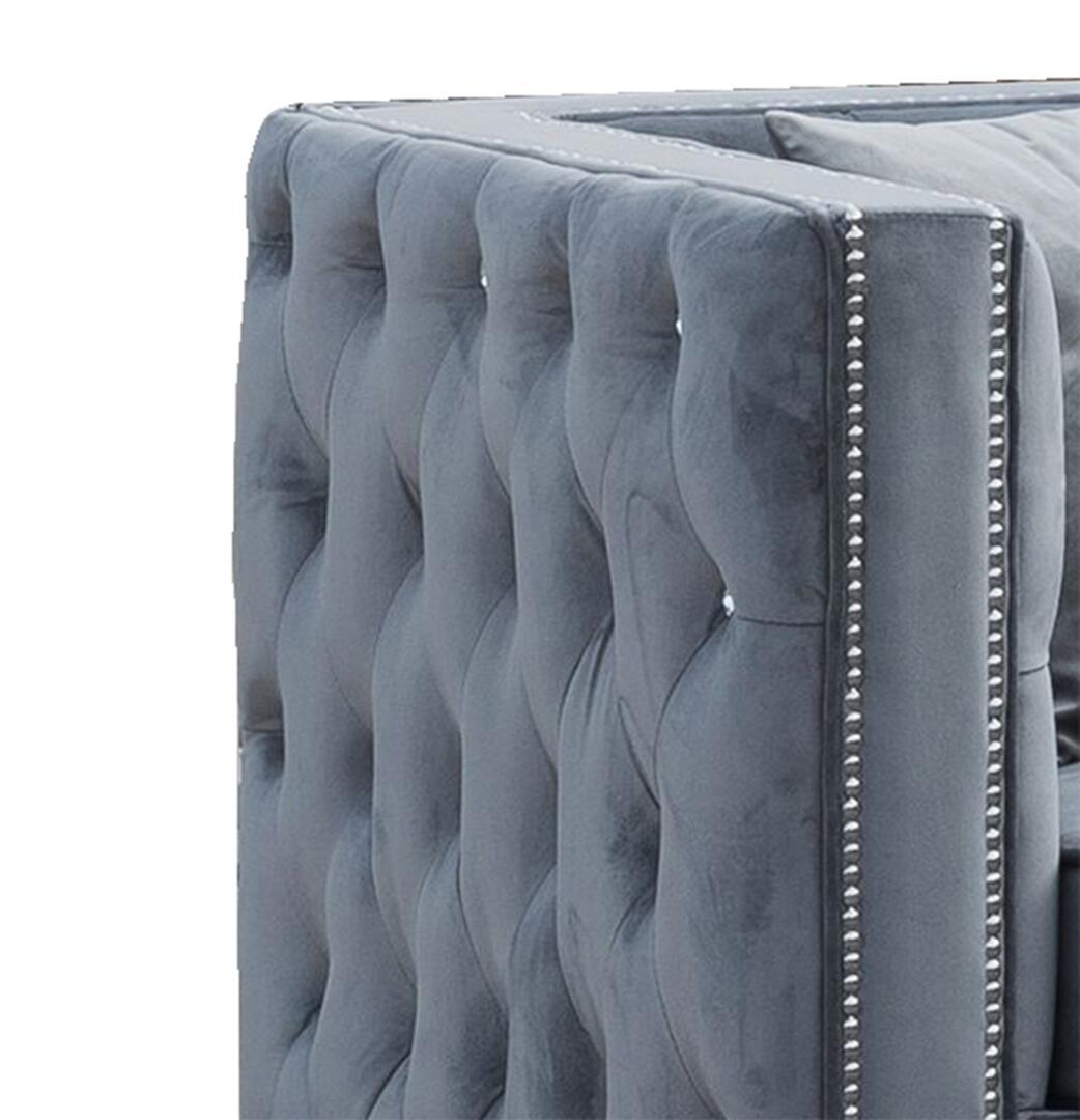 

    
 Order  Gray Fabric Sofa Set 3Pcs w/ Steel legs Modern Cosmos Furniture Zion

