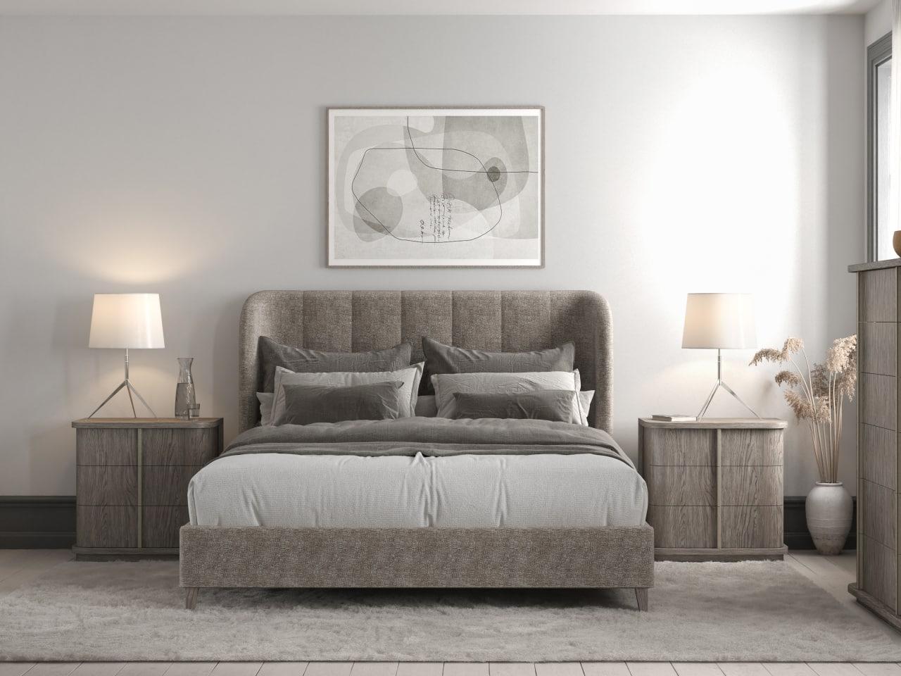 Modern, Casual Panel Bedroom Set Vault 285126-2354-GR-2N-3PCS in Gray Fabric