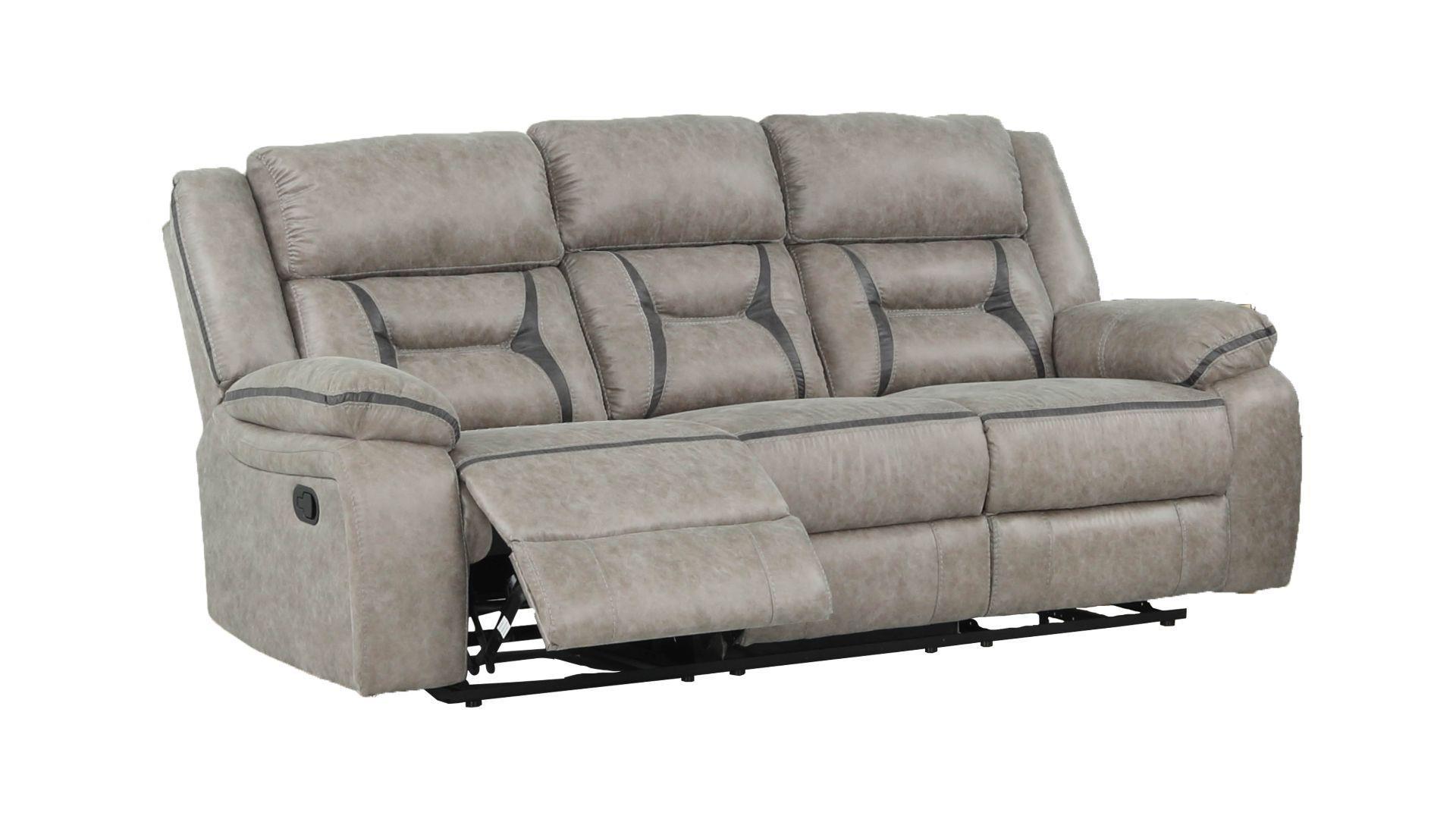 Contemporary, Modern Recliner Sofa DENALI 698781075210 in Gray Faux Leather