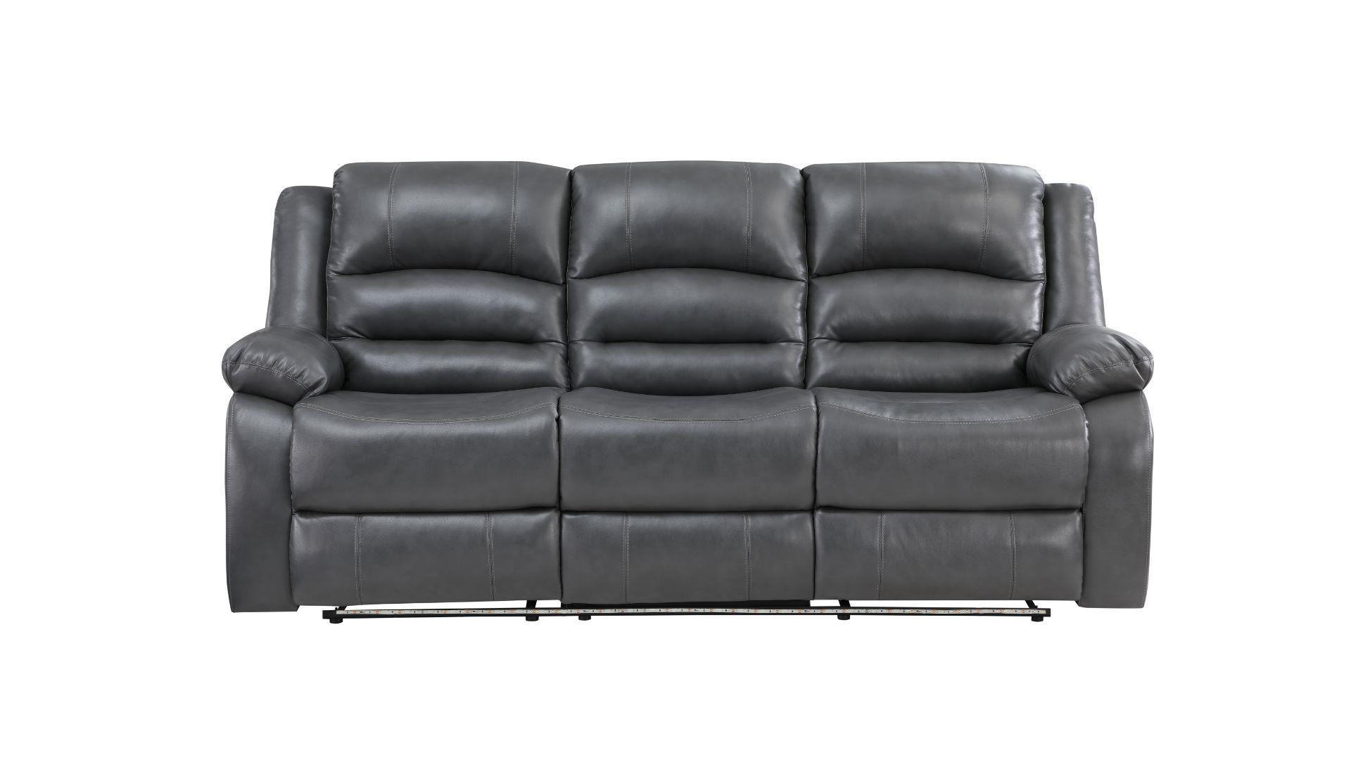 Contemporary, Modern Recliner Sofa MARTIN GR MARTIN-GR-S in Gray Faux Leather