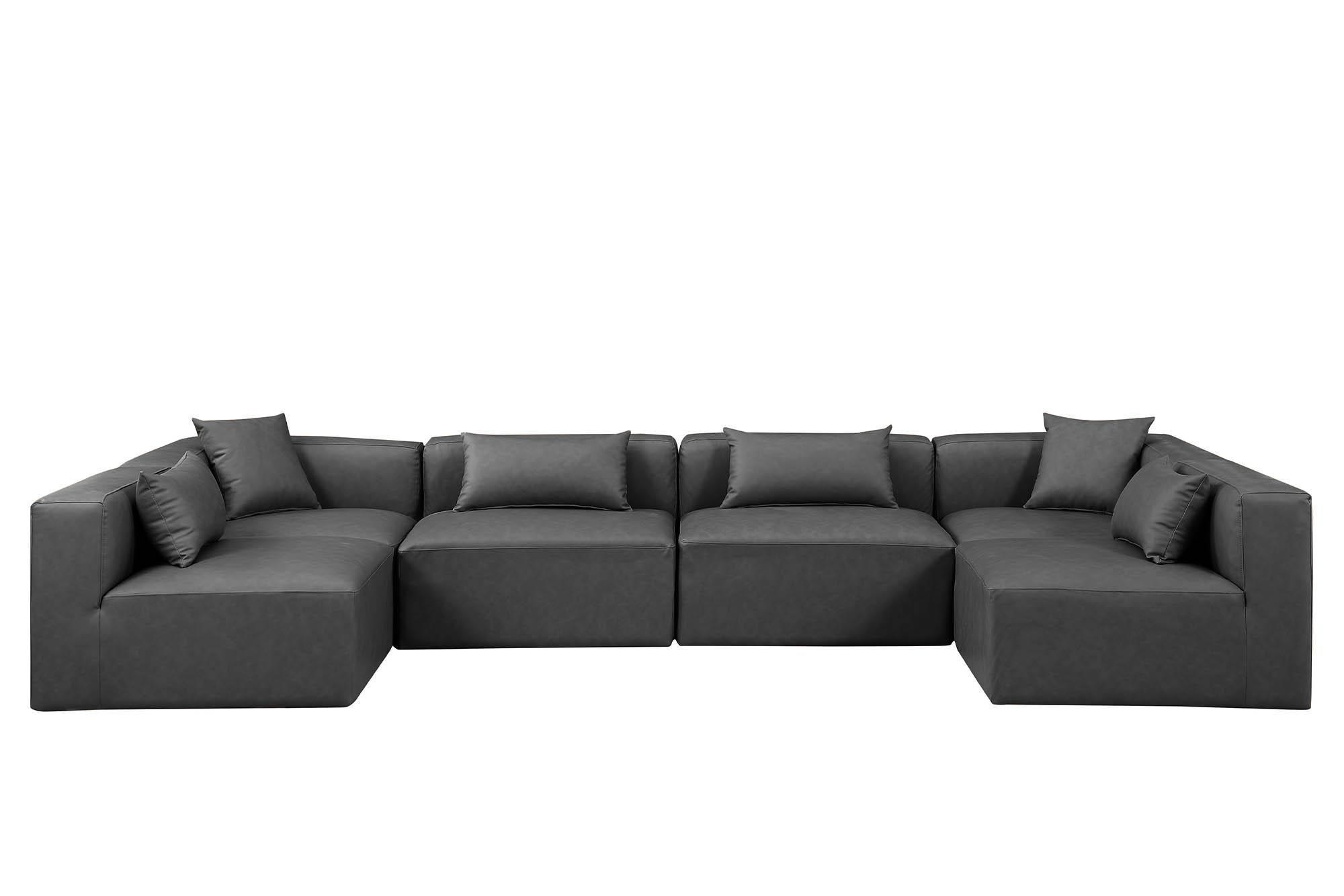 

        
Meridian Furniture CUBE 668Grey-Sec6D Modular Sectional Sofa Gray Faux Leather 094308318530
