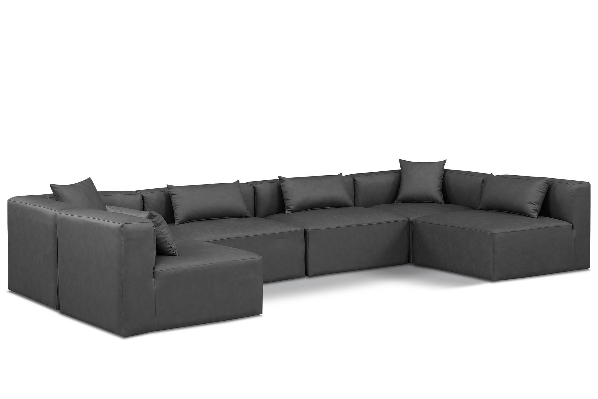 

    
Gray Faux Leather Modular Sectional CUBE 668Grey-Sec6D Meridian Contemporary
