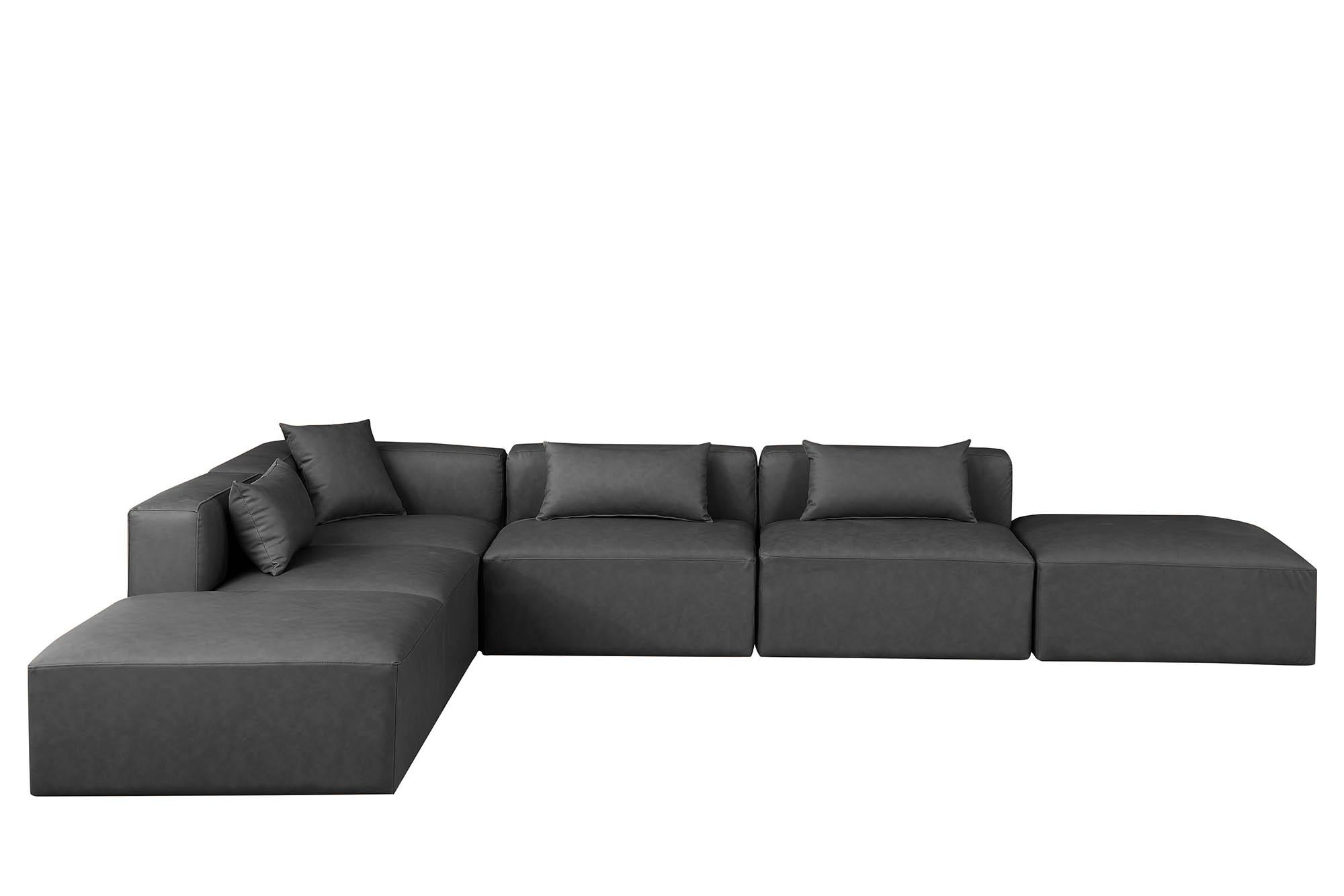 

        
Meridian Furniture CUBE 668Grey-Sec6E Modular Sectional Sofa Gray Faux Leather 094308318547
