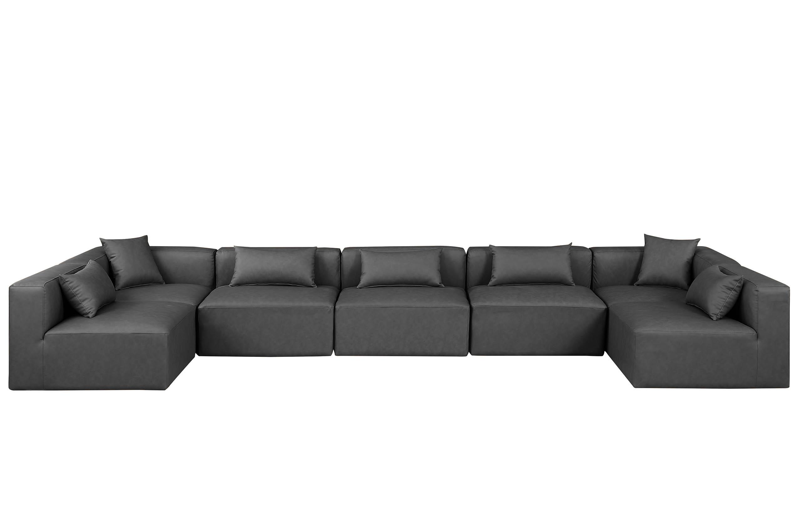 

        
Meridian Furniture CUBE  668Grey-Sec7B Modular Sectional Sofa Gray Faux Leather 094308318561
