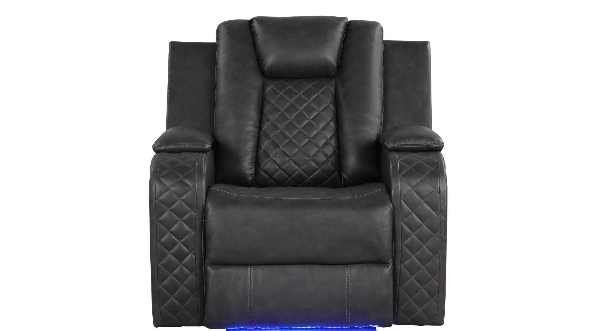 

        
Galaxy Home Furniture BENZ Gray Recliner Chair Set Gray Faux Leather 659436262294
