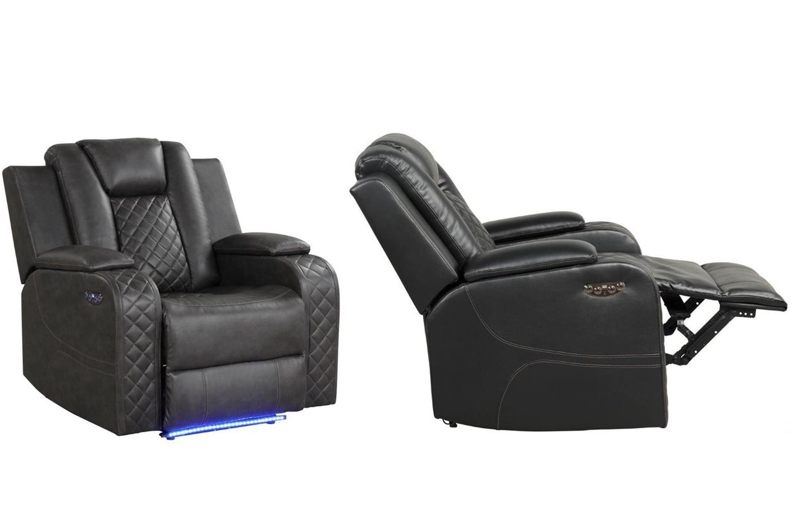 Galaxy Home Furniture BENZ Gray Recliner Chair Set