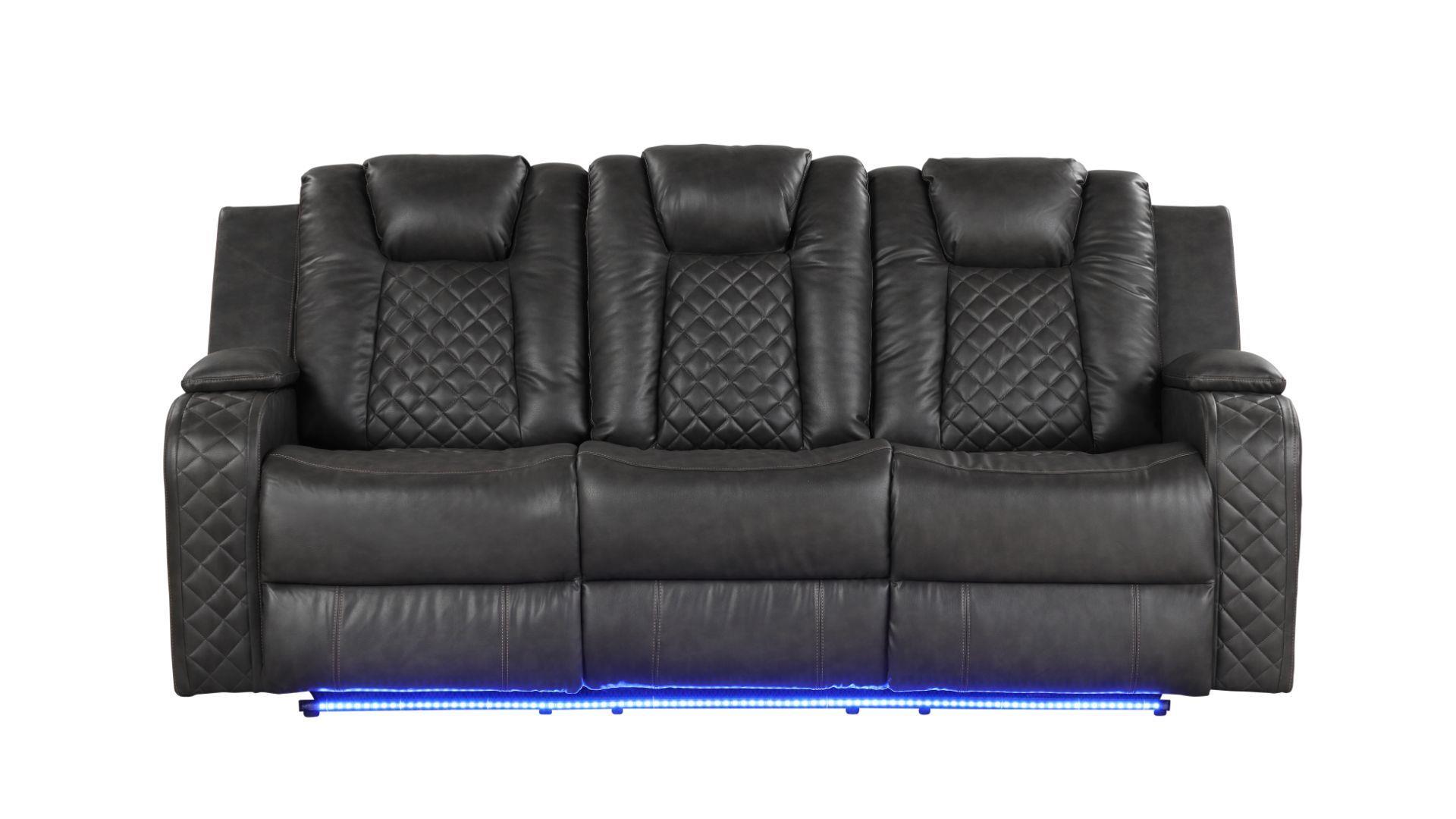 

    
Galaxy Home Furniture BENZ Recliner Sofa Set Gray 659436248144-2PC
