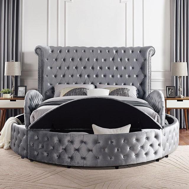 

    
Furniture of America Delilah Platform Bed Gray CM7177GY
