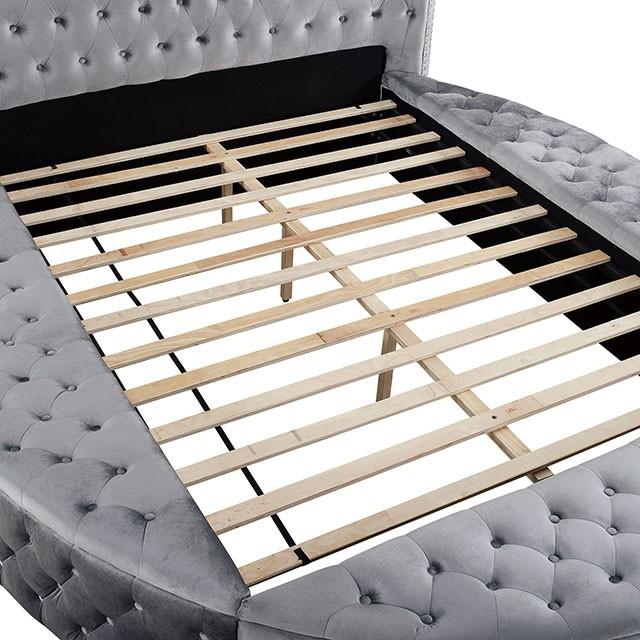 

                    
Furniture of America Delilah Platform Bed Gray Velvet Purchase 
