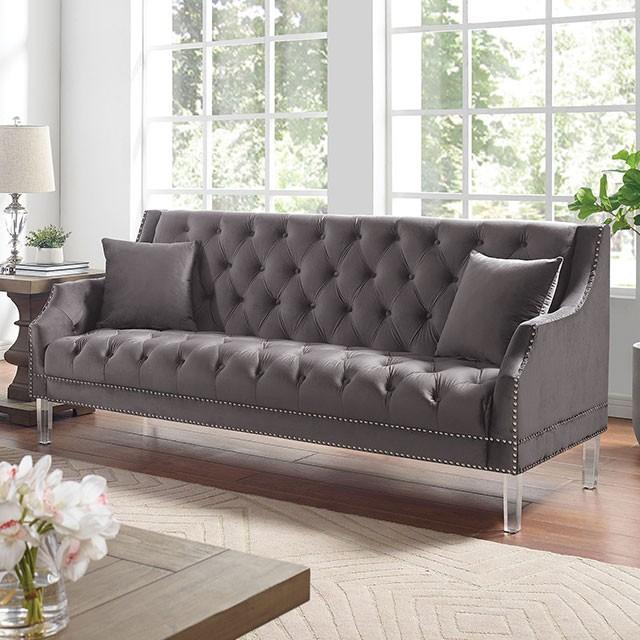 

    
Transitional Gray Flannelette Sofa and Loveseat Furniture of America Franceschi
