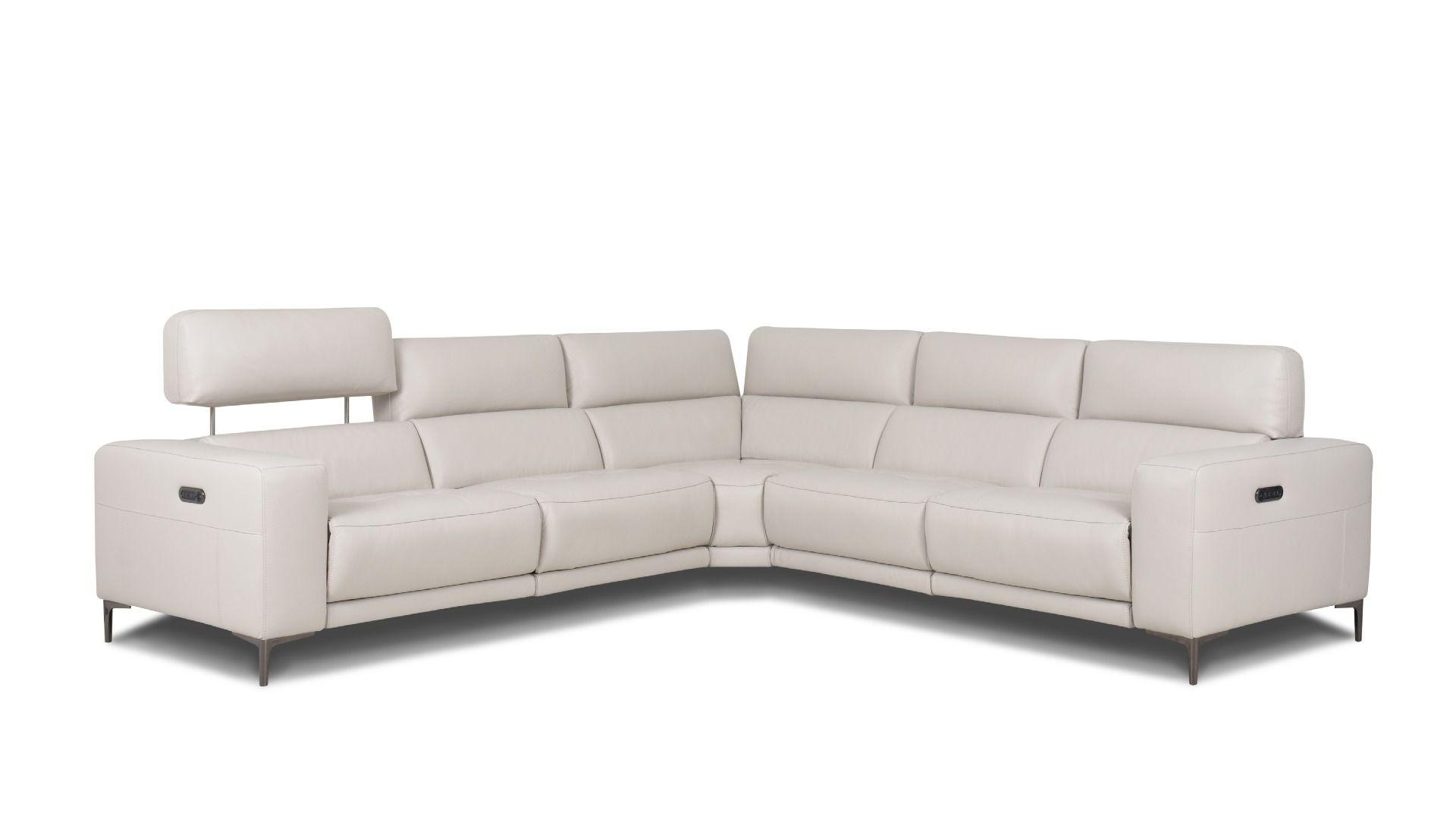 Contemporary Sectional Sofa EK-LH169 EK-LH169 in Light Grey Leather