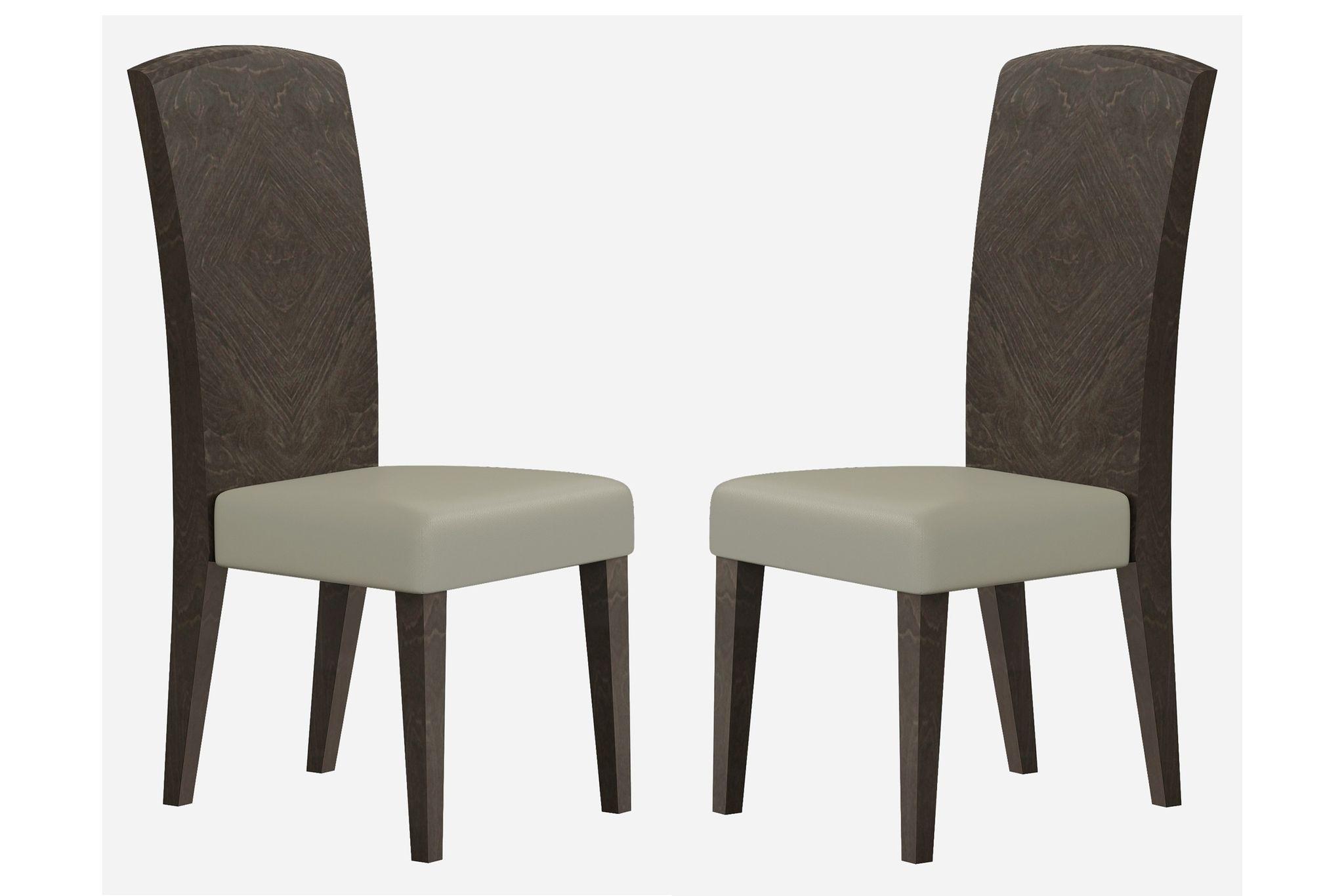 Contemporary Dining Chair Set D845 D845-GRAY-CHAIR-2-PC in Gray, Beige Fabric