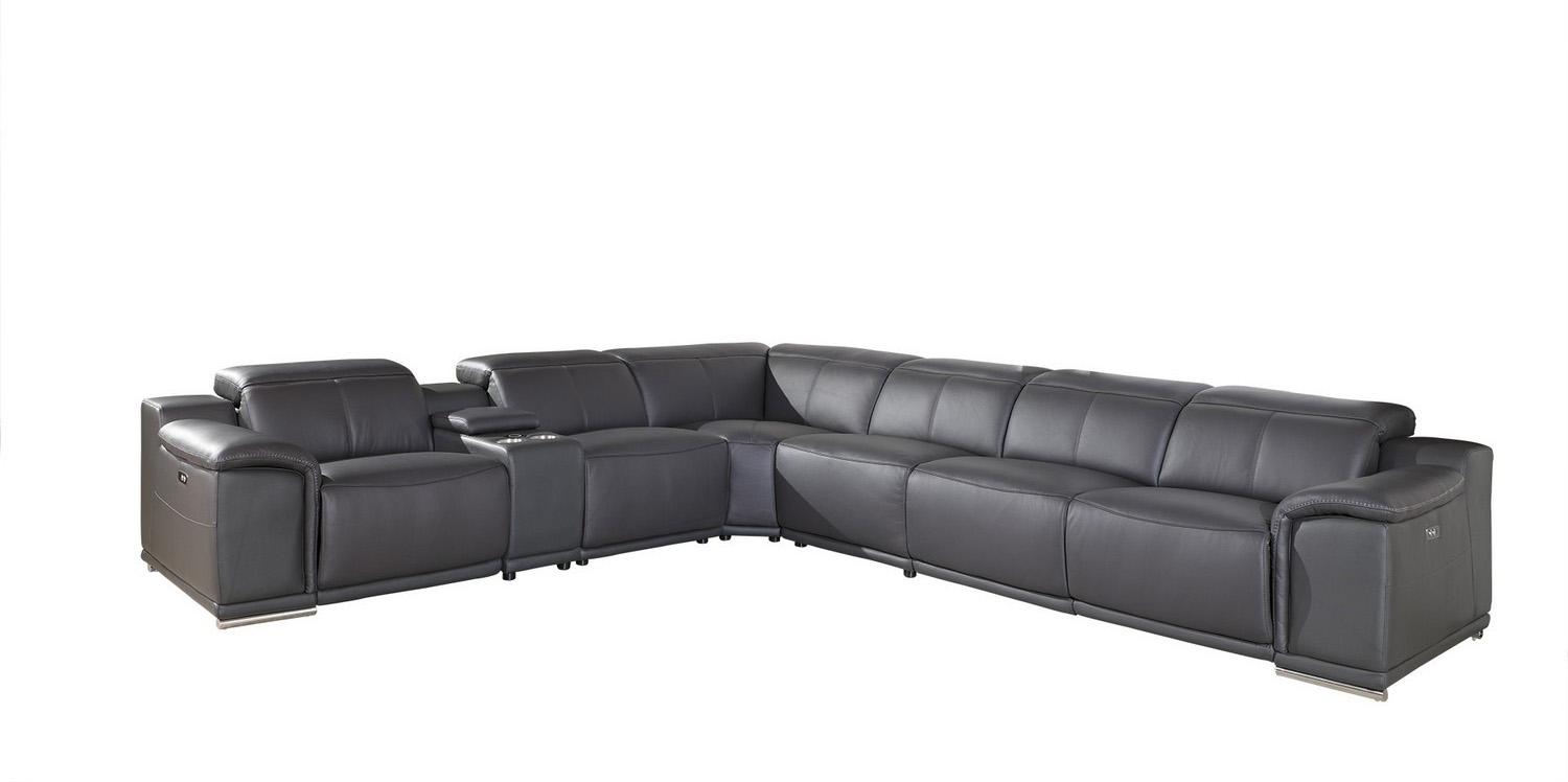 

    
DARK GREY 4-Power Reclining 7PC Sectional w/ 1-Console 9762 Global United

