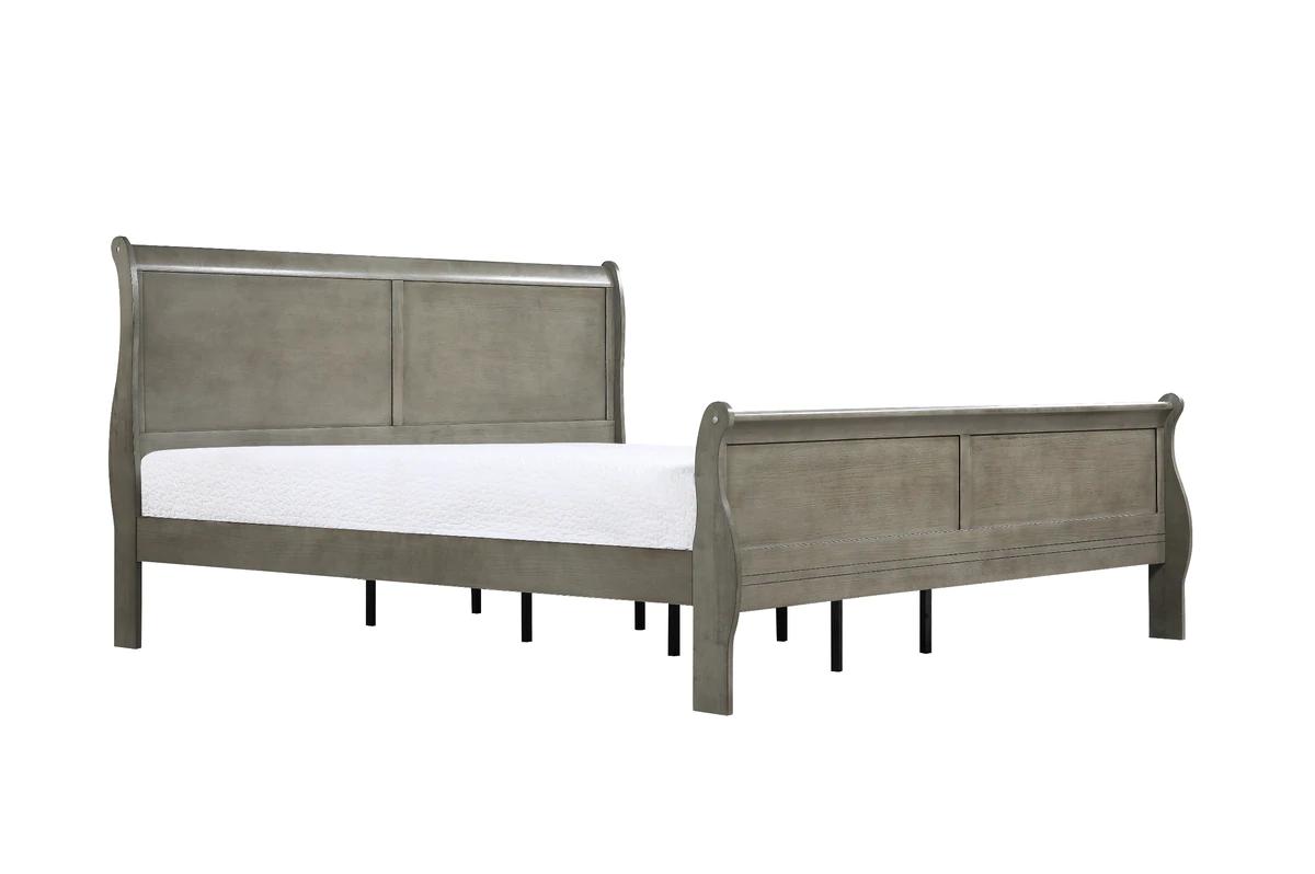 

    
Gray King Panel Bed by Crown Mark Louis Philip B3550-K-Bed
