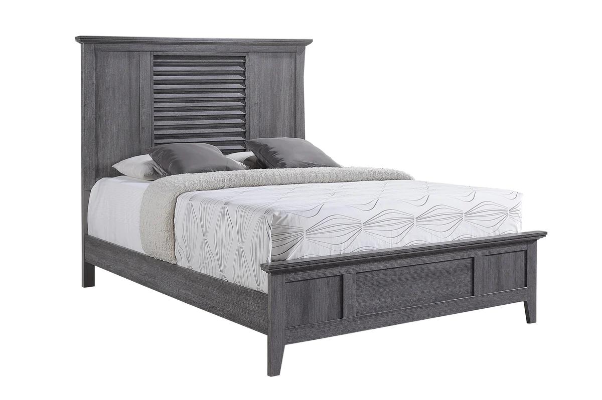 Transitional, Farmhouse Panel Bed Sarter B4760-K-Bed in Gray 