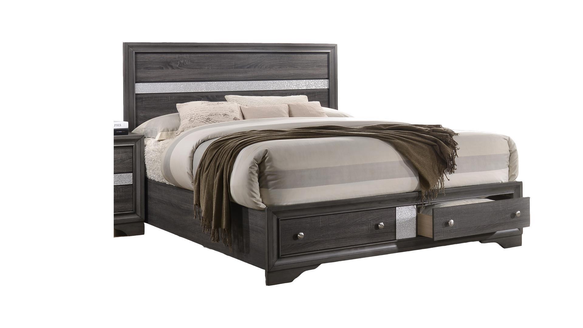 Contemporary, Modern Storage Bed MATRIX GHF-808857710604 in Gray 