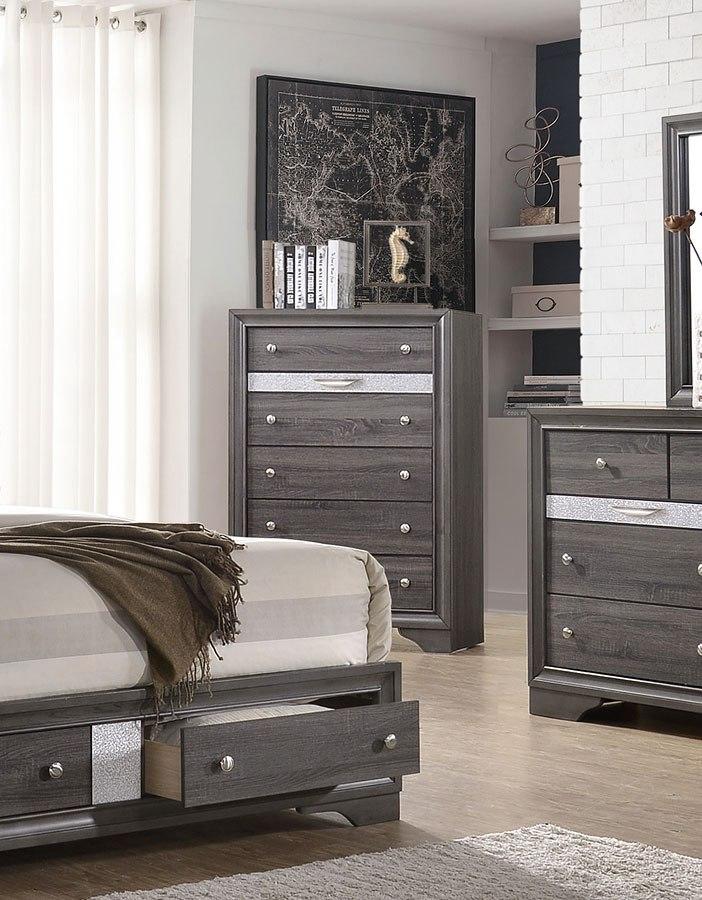 

    
 Order  Gray King Storage Bedroom Set 5P MATRIX Galaxy Home Modern Contemporary
