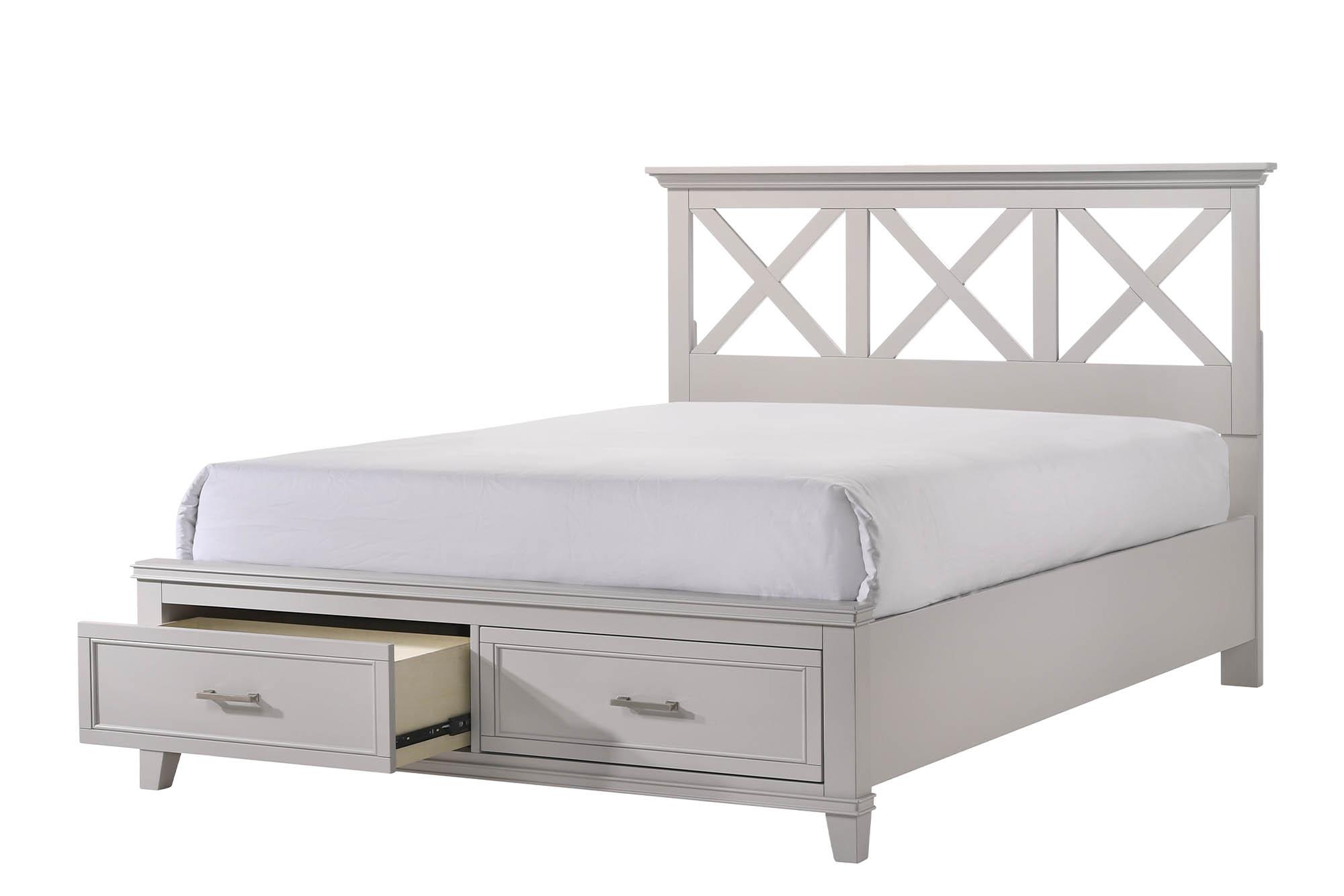 Modern, Transitional Storage Bed NOVA II 1281-110 1281-110 in Gray Fabric