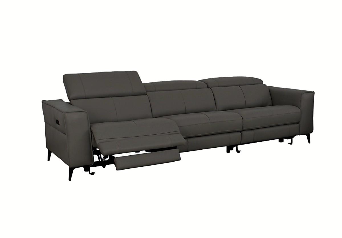 Modern Sofa Nella VGKN-E9193-DKGRY in Gray Leather