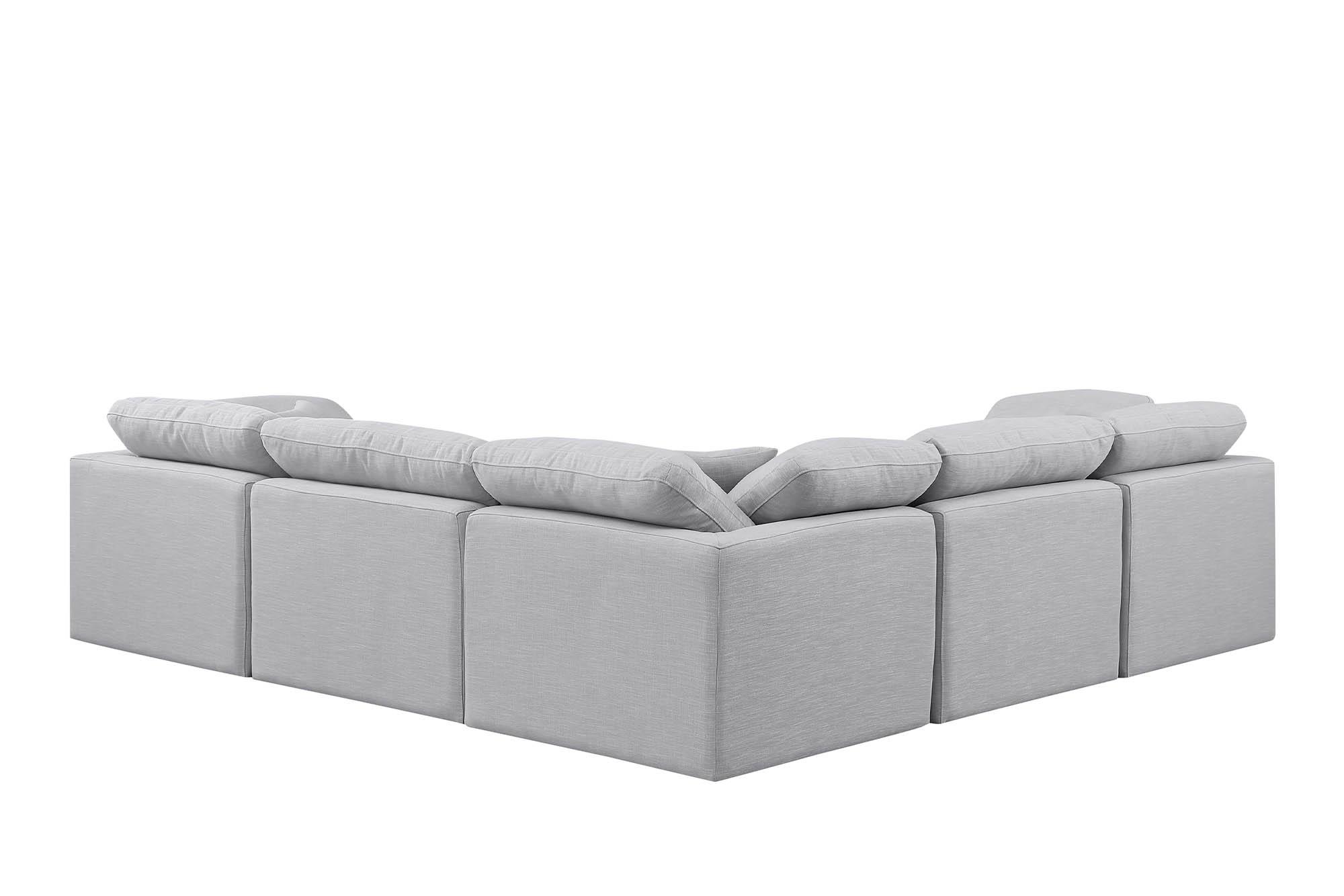 

        
Meridian Furniture INDULGE 141Grey-Sec5C Modular Sectional Gray Linen 094308314808
