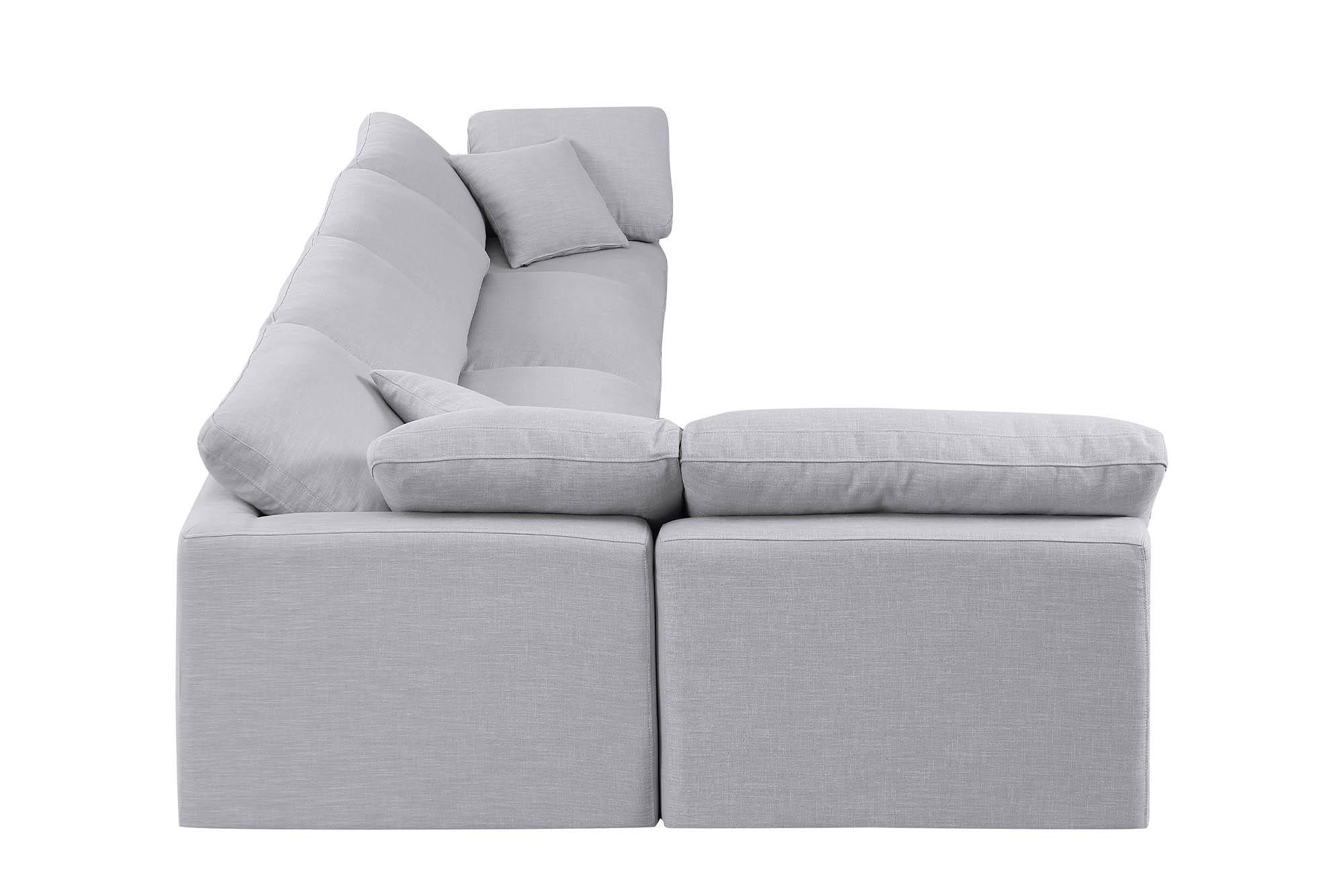 

        
Meridian Furniture INDULGE 141Grey-Sec5D Modular Sectional Gray Linen 094308314815
