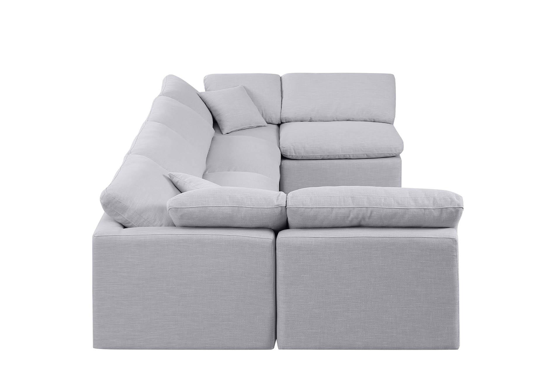 

        
Meridian Furniture INDULGE 141Grey-Sec6D Modular Sectional Gray Linen 094308314853
