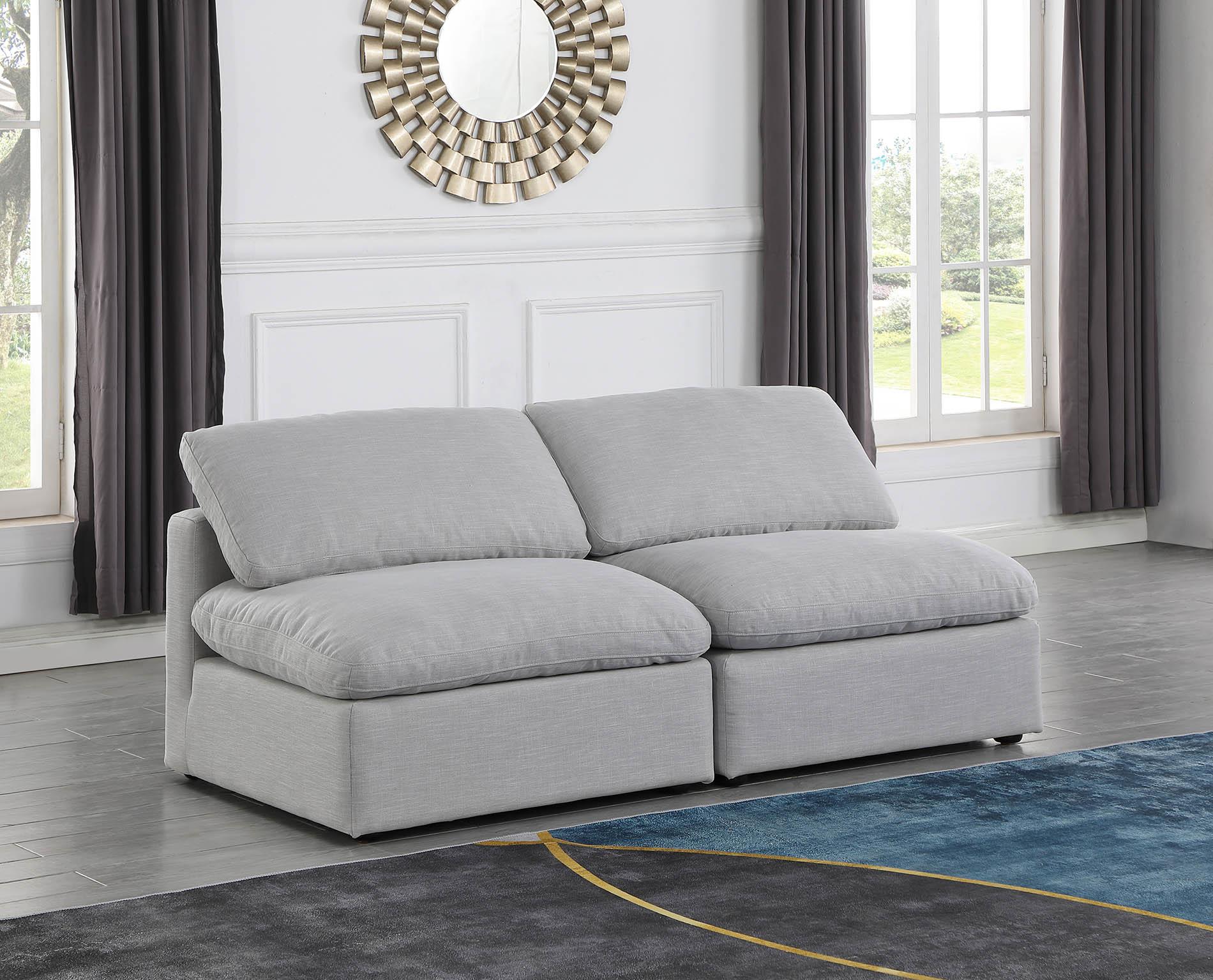 

    
Gray Linen Fabric Modular Sofa INDULGE 141Grey-S2 Meridian Contemporary
