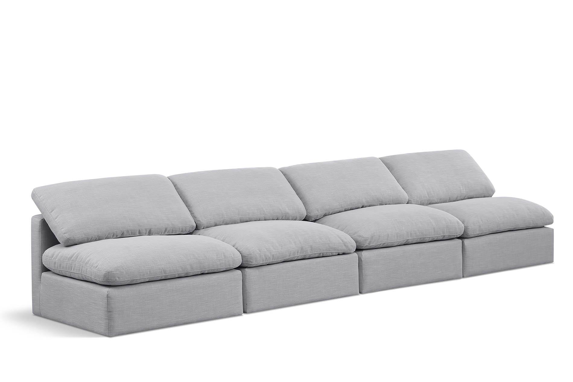 

    
Gray Linen Fabric Modular Sofa INDULGE 141Grey-S4 Meridian Contemporary
