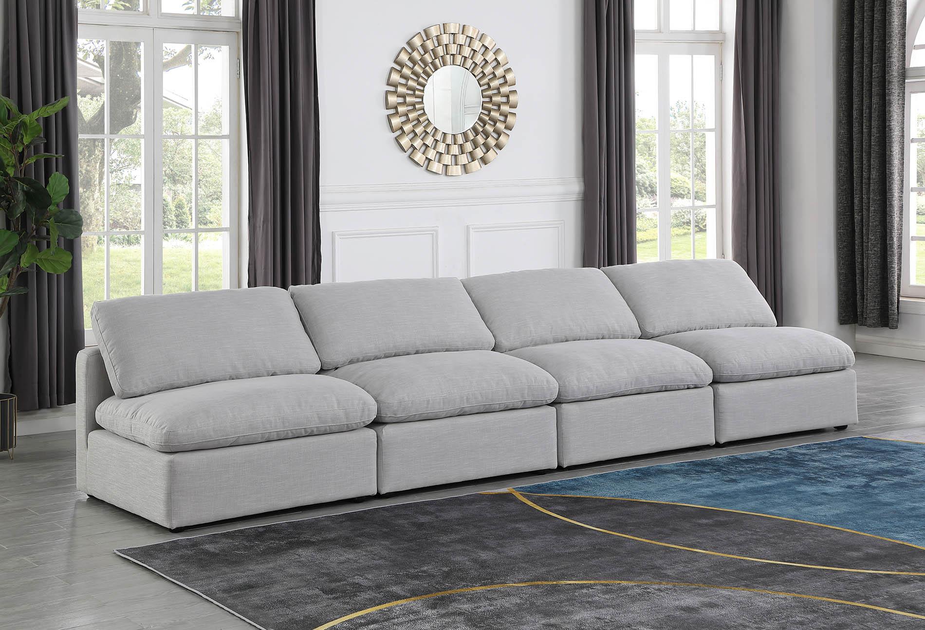 

    
Gray Linen Fabric Modular Sofa INDULGE 141Grey-S4 Meridian Contemporary
