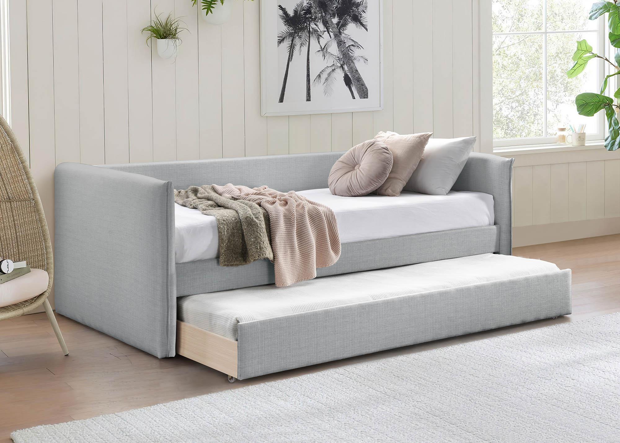 

    
Gray Linen Fabric Twin Daybed ColtonGrey-T Meridian Modern Contemporary
