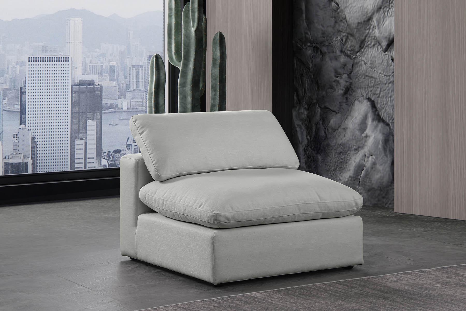 

    
Gray Linen Modular Armless Chair COMFY 187Grey-Armless Meridian Contemporary
