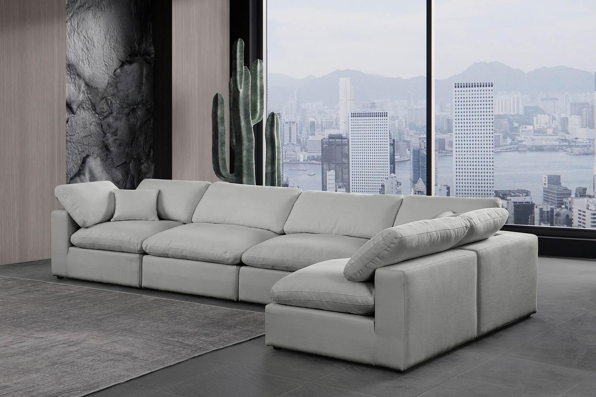 

        
Meridian Furniture 187Grey-Sec5D Modular Sectional Gray Linen 094308291277
