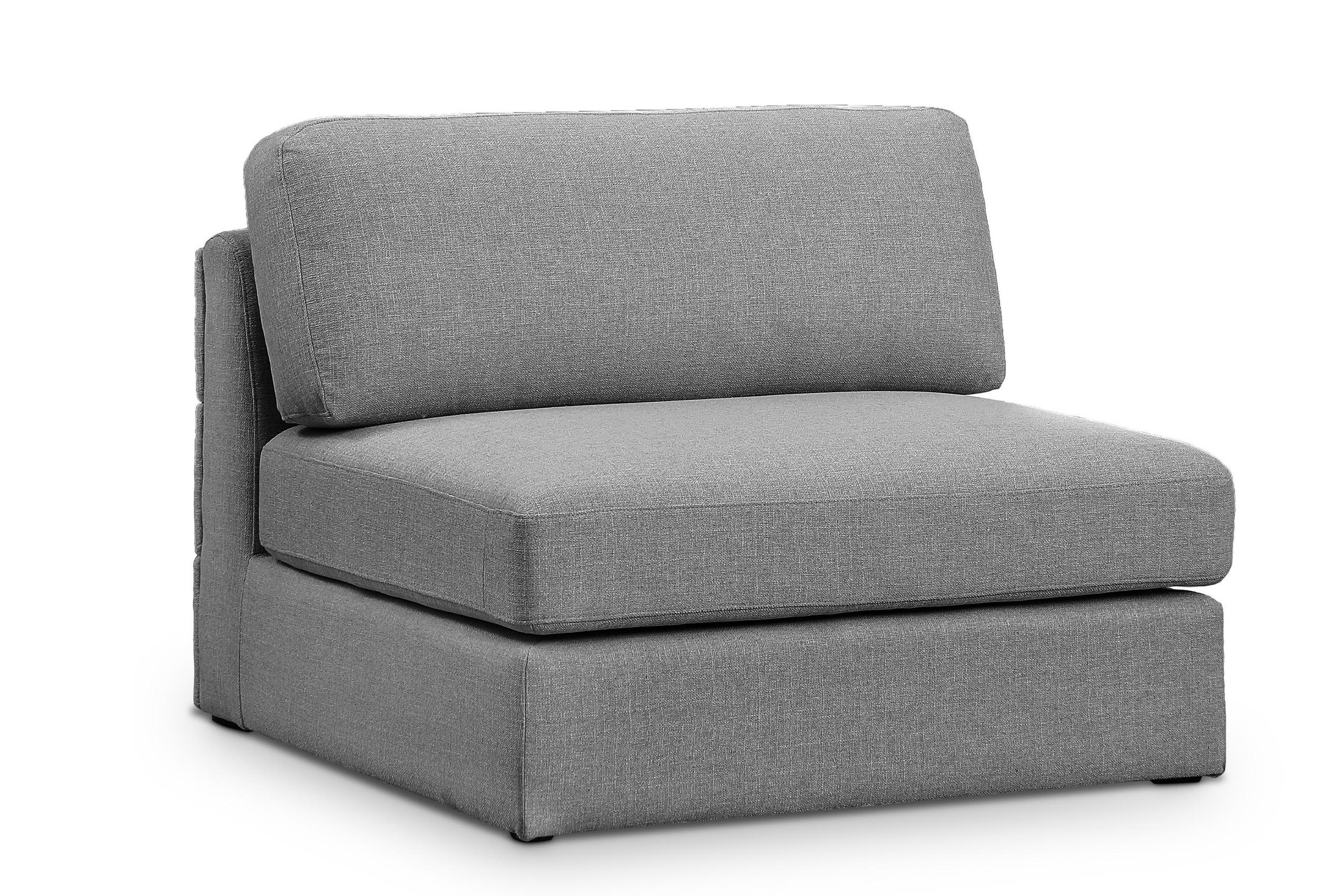 

    
Gray Linen Polyester Modular Armless Chair BECKHAM 681Grey-Armless Meridian
