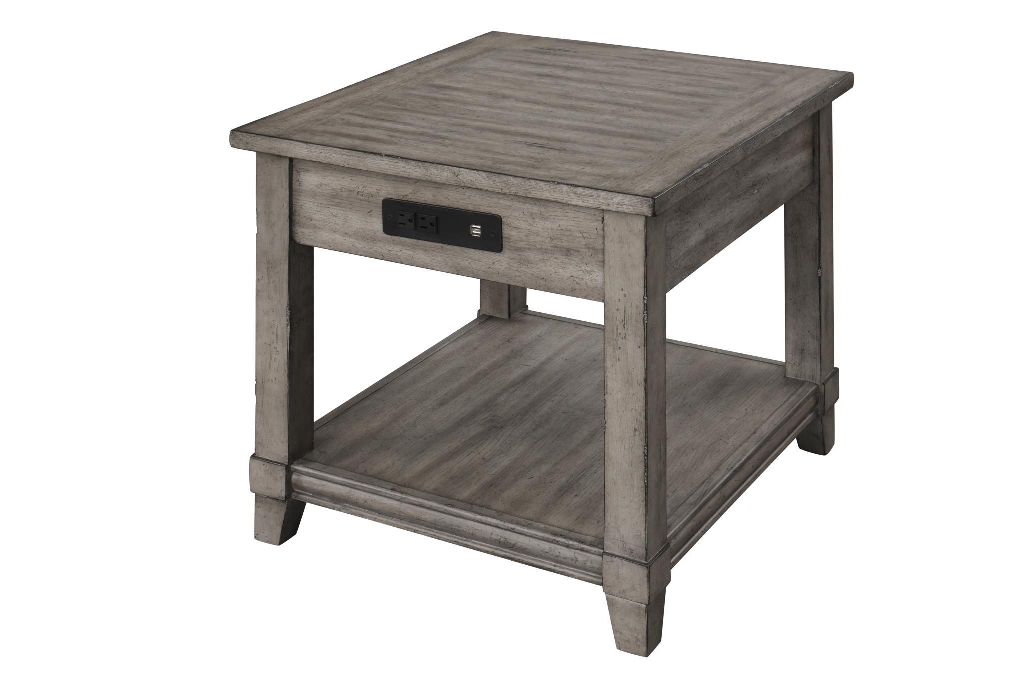 

    
Gray Oak 2 End Tables by Bernards Furniture Rustic 1284-002-2pcs
