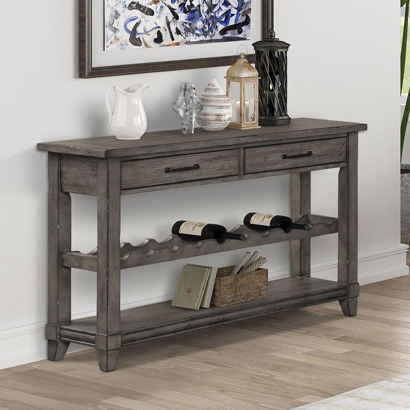 

    
Gray Oak Accent Table by Bernards Furniture Rustic 1284-006
