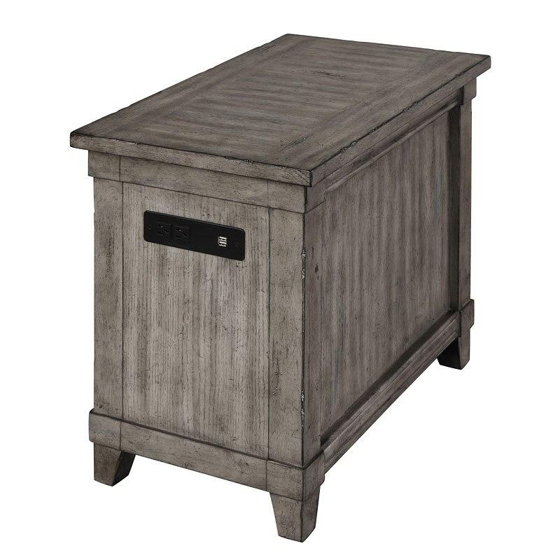 Modern, Transitional Chairside Table Rustic 1284-003 in Gray 