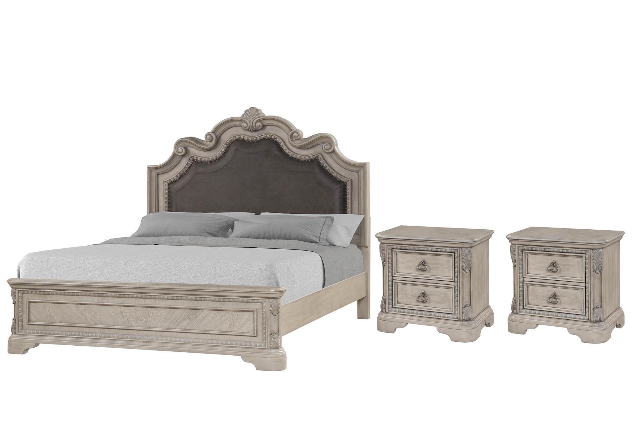 

    
Gray Panel Queen Bed Set 3Pcs COVENTRY 1989-107 Bernards Classic Traditional
