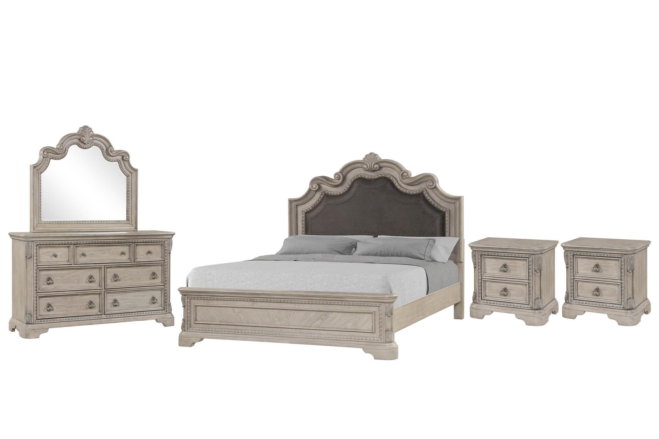 

    
Gray Panel Queen Bed Set 5Pcs COVENTRY 1989-107 Bernards Classic Traditional
