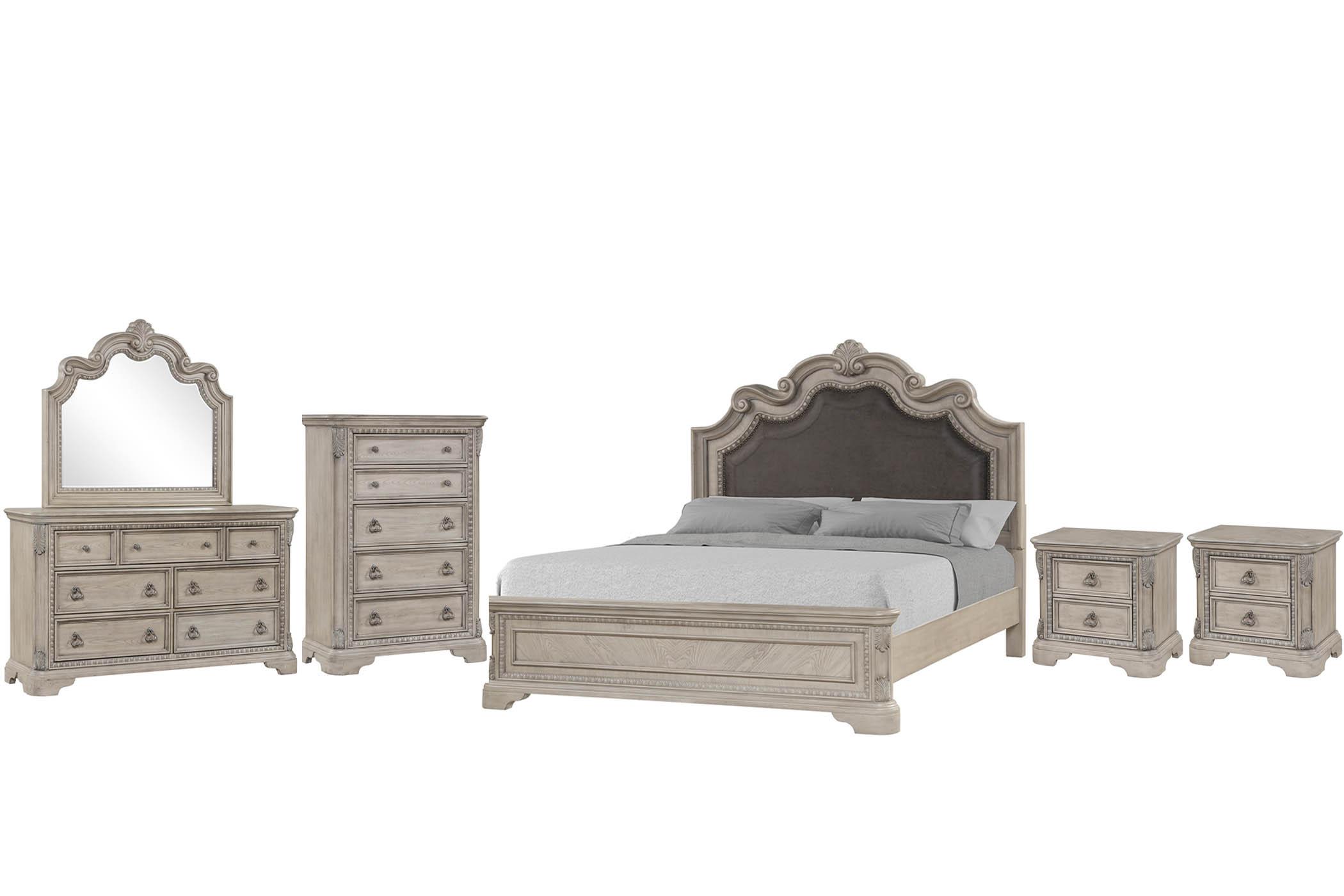 

    
Gray Panel Queen Bed Set 6Pcs COVENTRY 1989-107 Bernards Classic Traditional
