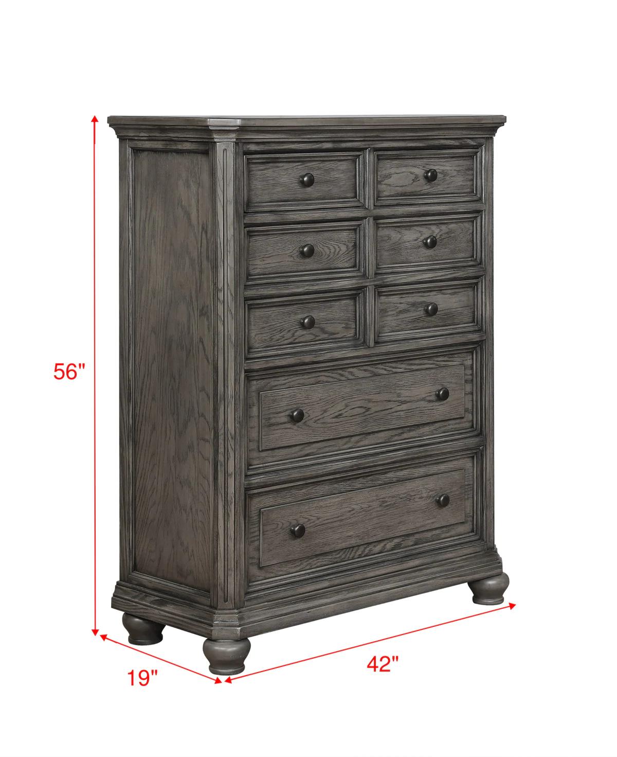 

    
 Order  Gray Panel Bedroom Set w/ Storage Drawers by Crown Mark Lavonia B1885-K-Bed-6pcs

