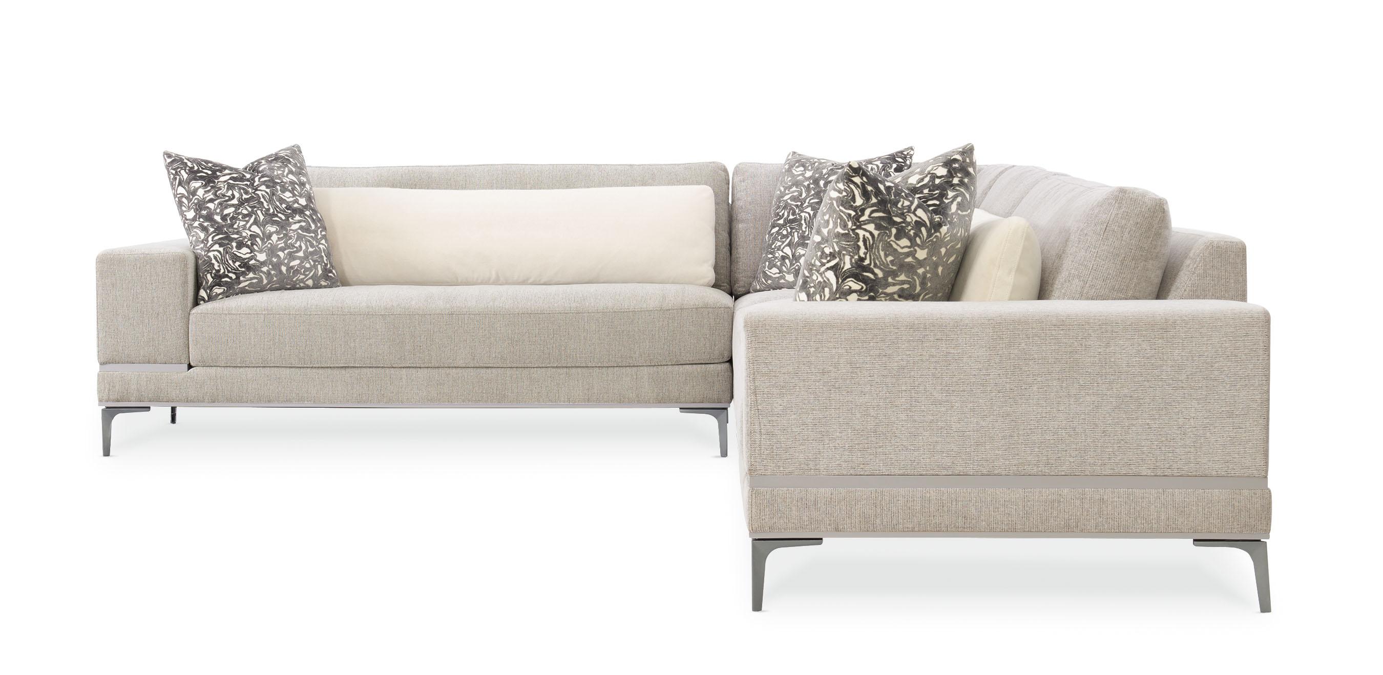 

    
Natural Performance Fabric 3Pcs Sectional & Ottoman Modern REPETITION by Caracole

