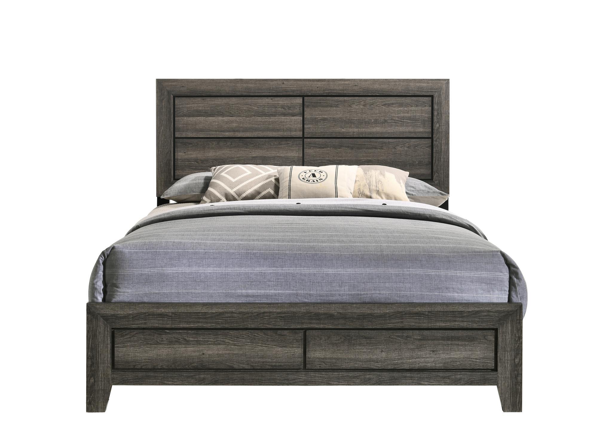 

    
Heritage Brown Poplar Wood QUEEN Bed w/ USB MAX 1376-105 Bernards Modern

